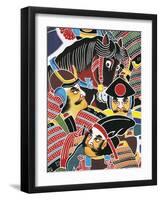 Samurai and Horse-null-Framed Giclee Print