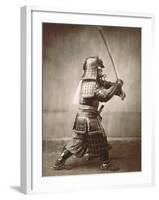 Samurai Brandishing Sword-null-Framed Art Print