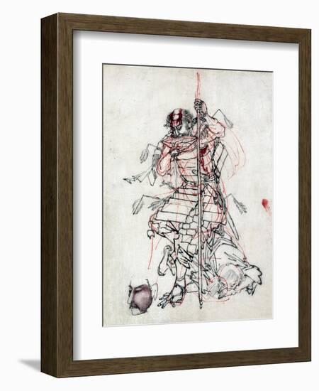 Samurai Drinking Sake-null-Framed Giclee Print