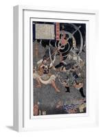 Samurai Fighting Against Monkeys, 19th Century-null-Framed Giclee Print