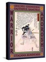 Samurai Hayano Kampei Tsuneyo-Kuniyoshi Utagawa-Stretched Canvas