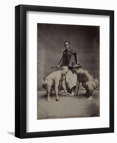 Samurai, Japanese Wrestlers and Tattooed Men, 1870's-90's-null-Framed Giclee Print