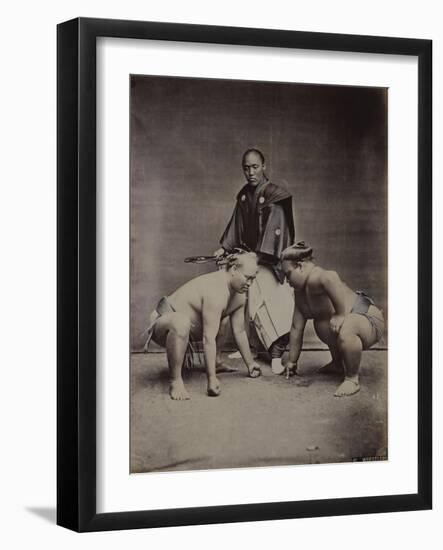 Samurai, Japanese Wrestlers and Tattooed Men, 1870's-90's-null-Framed Giclee Print