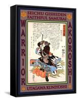 Samurai Mase Chudayu Masaaki-Kuniyoshi Utagawa-Framed Stretched Canvas