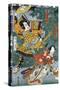 Samurai Meeting His Beloved in Bamboo Garden-null-Stretched Canvas