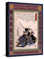 Samurai Miura Jiroemon Kanetsune-Kuniyoshi Utagawa-Stretched Canvas