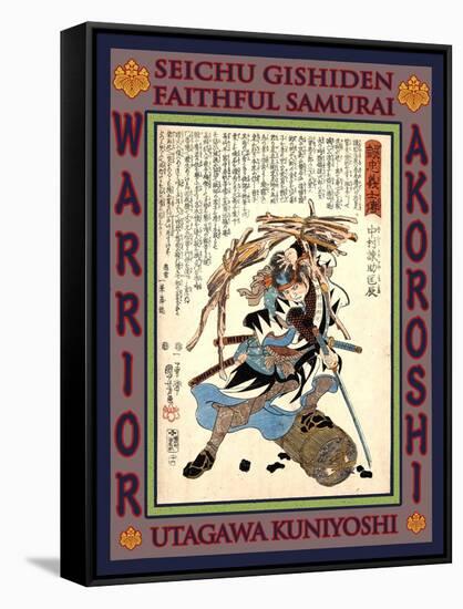 Samurai Nakamura Kansuke Tadatoki-Kuniyoshi Utagawa-Framed Stretched Canvas