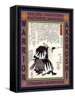 Samurai Oboshi Rikiya Yoshikane-Kuniyoshi Utagawa-Framed Stretched Canvas