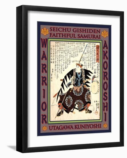 Samurai Oboshi Yuranosuke Yoshio-Kuniyoshi Utagawa-Framed Giclee Print