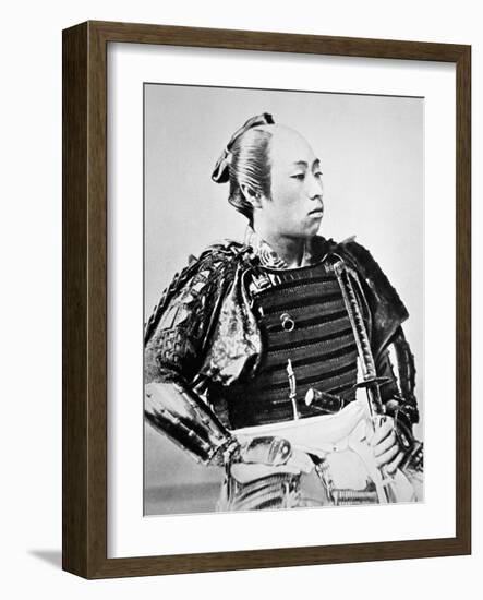 Samurai of Old Japan with Traditional Hairstyle-Japanese Photographer-Framed Giclee Print