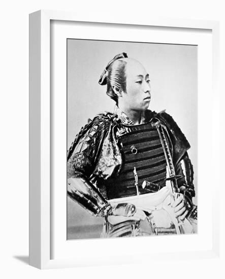 Samurai of Old Japan with Traditional Hairstyle-Japanese Photographer-Framed Giclee Print