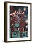 Samurai on Horseback Preparing to Go Battle-null-Framed Giclee Print