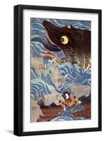 Samurai on the Small Boat-Kuniyoshi Utagawa-Framed Giclee Print