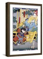 Samurai Returning from His Lover-null-Framed Giclee Print