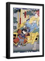 Samurai Returning from His Lover-null-Framed Giclee Print