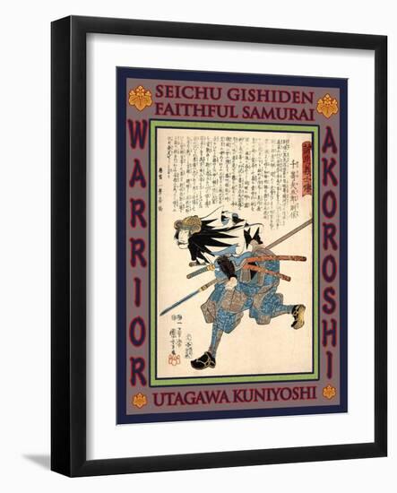 Samurai Senzaki Yagoro Noriyasu-Kuniyoshi Utagawa-Framed Giclee Print