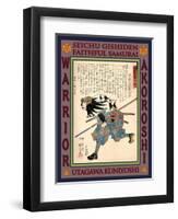 Samurai Senzaki Yagoro Noriyasu-Kuniyoshi Utagawa-Framed Premium Giclee Print