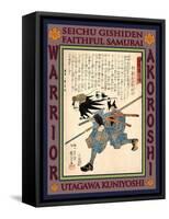 Samurai Senzaki Yagoro Noriyasu-Kuniyoshi Utagawa-Framed Stretched Canvas