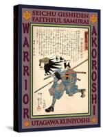 Samurai Senzaki Yagoro Noriyasu-Kuniyoshi Utagawa-Stretched Canvas