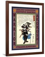 Samurai Ushioda Masanojo Takanori-Kuniyoshi Utagawa-Framed Giclee Print