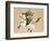 Samurai Warrior Riding a Horse, a Japanese Painting on Silk, in a Traditional Japanese Style-null-Framed Giclee Print