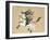 Samurai Warrior Riding a Horse, a Japanese Painting on Silk, in a Traditional Japanese Style-null-Framed Giclee Print