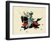 Samurai Warrior Riding a Horse, a Japanese Painting on Silk, in a Traditional Japanese Style-null-Framed Premium Giclee Print