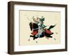 Samurai Warrior Riding a Horse, a Japanese Painting on Silk, in a Traditional Japanese Style-null-Framed Giclee Print