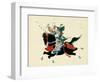 Samurai Warrior Riding a Horse, a Japanese Painting on Silk, in a Traditional Japanese Style-null-Framed Giclee Print