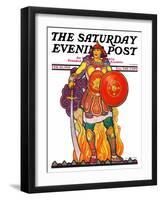 "Samurai Warrior," Saturday Evening Post Cover, February 20, 1932-Henry Soulen-Framed Giclee Print