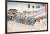 Samurai Warriors on the March (Colour Woodblock Print)-Japanese-Framed Giclee Print