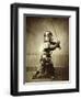 Samurai with raised sword, c1860-Felice Beato-Framed Giclee Print