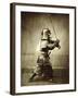 Samurai with raised sword, c1860-Felice Beato-Framed Giclee Print