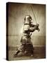 Samurai with Raised Sword, circa 1860-Felice Beato-Stretched Canvas