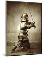 Samurai with Raised Sword, circa 1860-Felice Beato-Mounted Premium Giclee Print