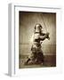 Samurai with Raised Sword, circa 1860-Felice Beato-Framed Premium Giclee Print