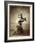 Samurai with Raised Sword, circa 1860-Felice Beato-Framed Giclee Print