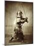 Samurai with Raised Sword, circa 1860-Felice Beato-Mounted Giclee Print