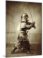 Samurai with Raised Sword, circa 1860-Felice Beato-Mounted Giclee Print
