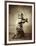 Samurai with Raised Sword, circa 1860-Felice Beato-Framed Giclee Print