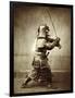 Samurai with Raised Sword, circa 1860-Felice Beato-Framed Giclee Print