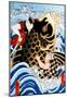 Samurai Wrestling Giant Koi-null-Mounted Giclee Print