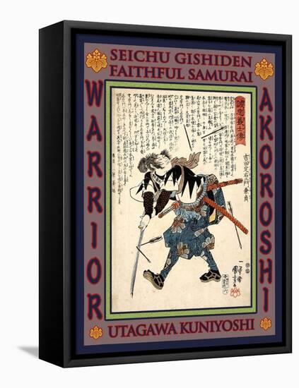 Samurai Yoshida Sadaemon Kanesada-Kuniyoshi Utagawa-Framed Stretched Canvas