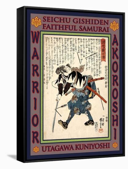 Samurai Yoshida Sadaemon Kanesada-Kuniyoshi Utagawa-Framed Stretched Canvas