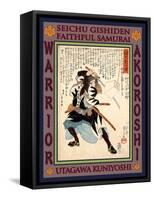 Samurai Yukugawa Sampei Munenori-Kuniyoshi Utagawa-Framed Stretched Canvas