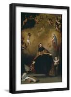 San Agustín entre Cristo y la Virgen, 1663-1664-Bartolomé Esteban Murillo-Framed Giclee Print