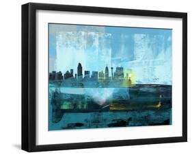 San Antonio Abstract Skyline I-Emma Moore-Framed Art Print