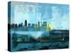 San Antonio Abstract Skyline I-Emma Moore-Stretched Canvas