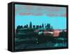 San Antonio Abstract Skyline II-Emma Moore-Framed Stretched Canvas