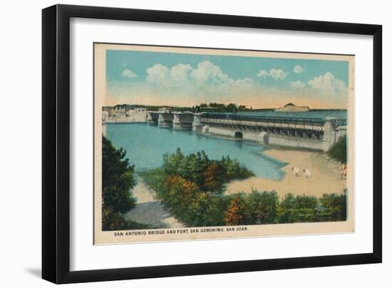 San Antonio Bridge and Fort Geronimo, San Juan, 1909-null-Framed Giclee Print